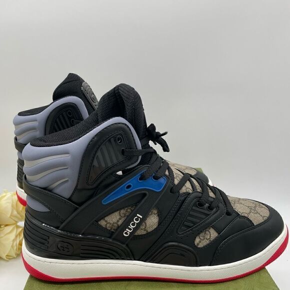 Men’s Gucci basket GG Supreme high top sneakers size 15 made in Italy - Picture 3 of 5